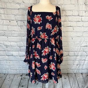 Navy Floral Dress